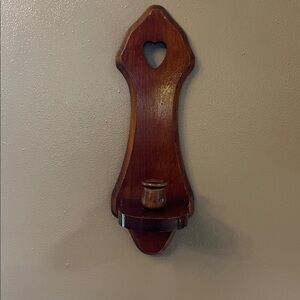 Vintage wooden wall candle holder